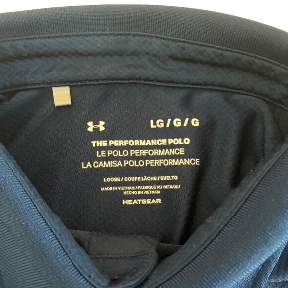 Under Armour Men's Navy Orange Heatgear Performance Polo Shirt Large - Picture 7 of 7